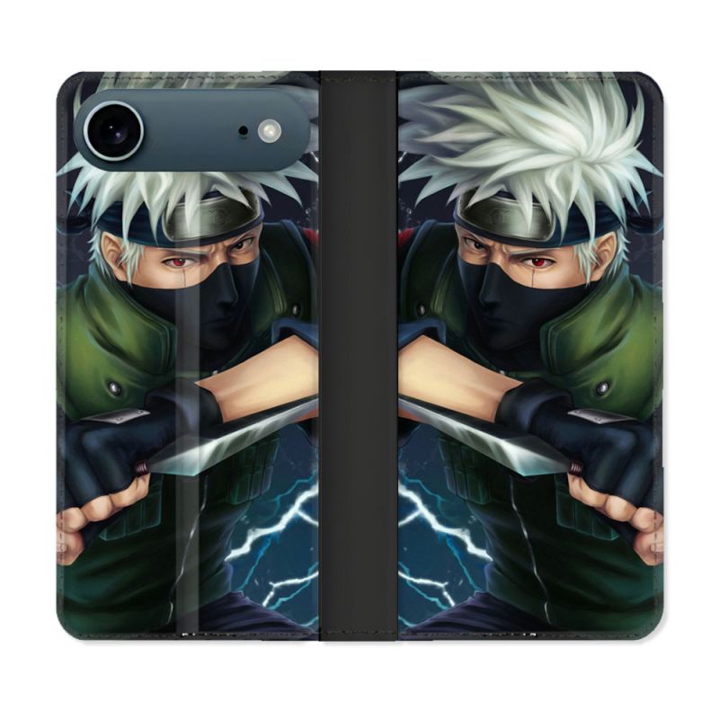 Housse cuir portefeuille Pour Iphone 17 Air Manga Naruto Kakashi
