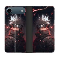 Housse cuir portefeuille Pour Iphone 17 Air Manga Naruto Kakashi Dark