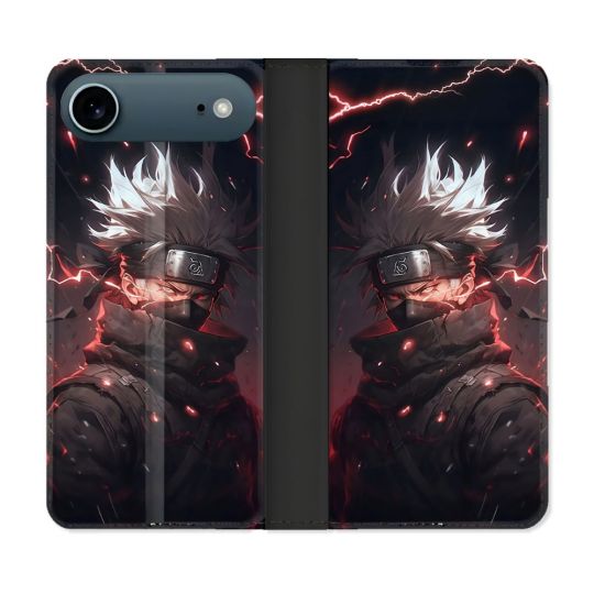Housse cuir portefeuille Pour Iphone 17 Air Manga Naruto Kakashi Dark
