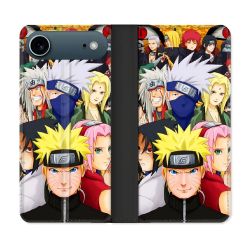 Housse cuir portefeuille Pour Iphone 17 Air Manga Naruto Team