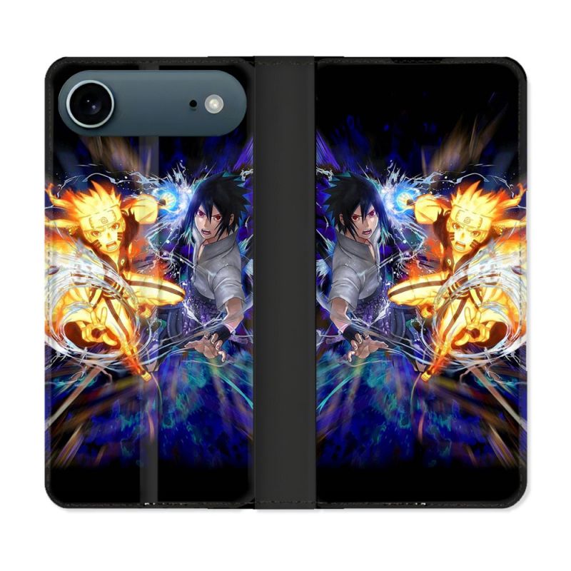 Housse cuir portefeuille Pour Iphone 17 Air Manga Naruto VS