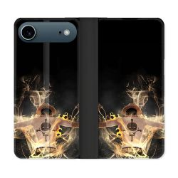 Housse cuir portefeuille Pour Iphone 17 Air Manga One Piece Ace Noir