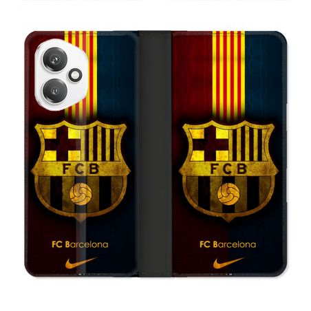 Housse cuir portefeuille Pour Honor 400 5G Foot FC Barcelone Vintage