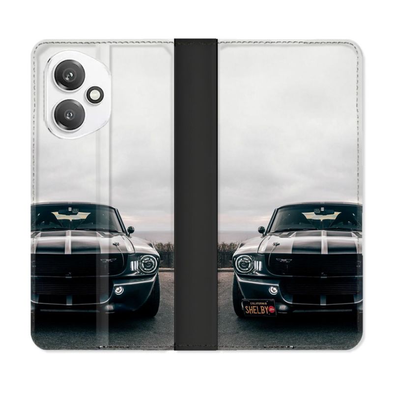 Housse cuir portefeuille Pour Honor 400 5G Ford Mustang GT500 Vintage