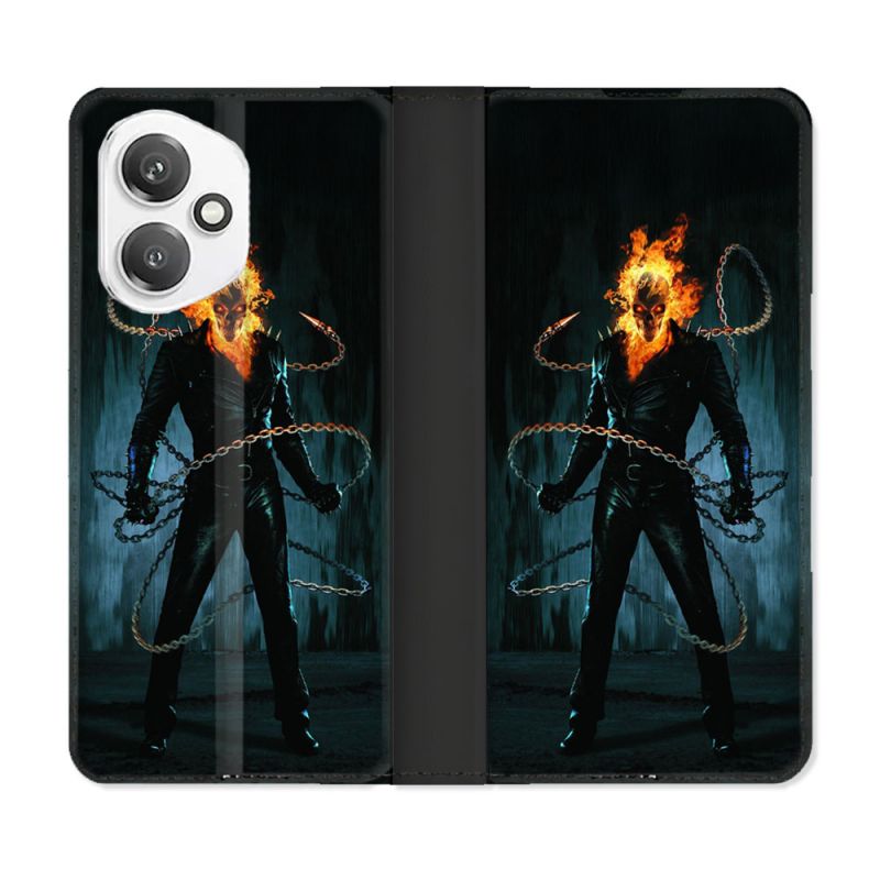 Housse cuir portefeuille Pour Honor 400 5G Ghost Rider