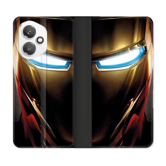 Housse cuir portefeuille Pour Honor 400 5G Iron Man Casque