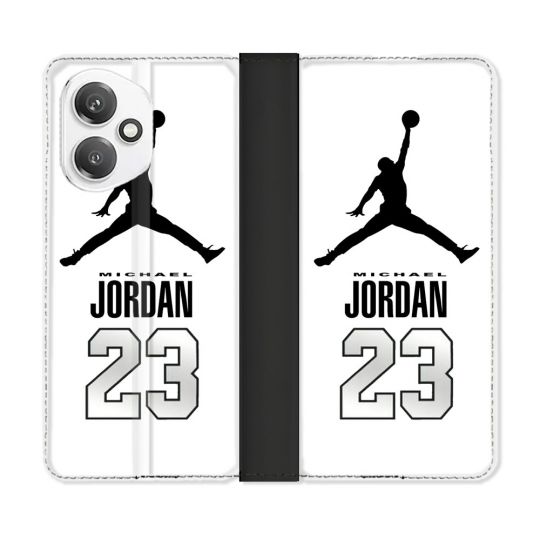 Housse cuir portefeuille Pour Honor 400 5G Jordan 23 Blanc