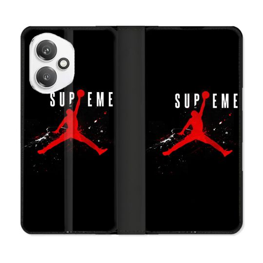 Housse cuir portefeuille Pour Honor 400 5G Jordan Supreme Noir
