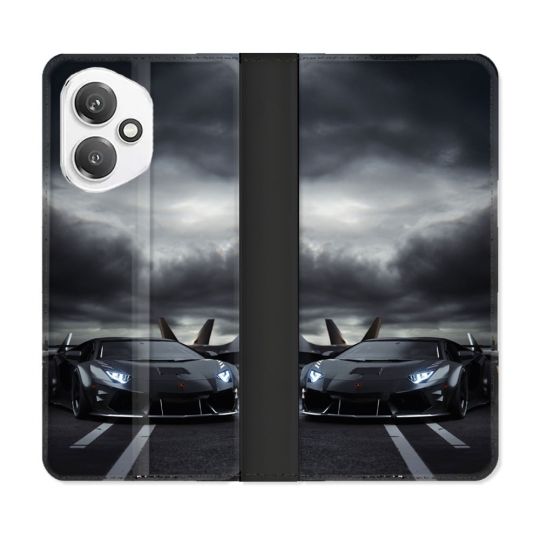 Housse cuir portefeuille Pour Honor 400 5G Lamborghini Avion