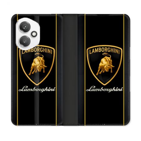 Housse cuir portefeuille Pour Honor 400 5G Lamborghini Carbone