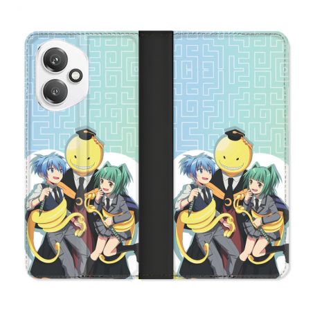 Housse cuir portefeuille Pour Honor 400 5G Manga Assassination Classroom Kuro Trio