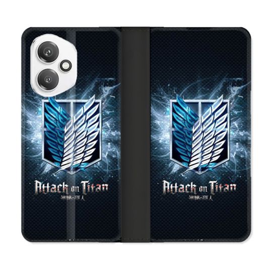 Housse cuir portefeuille Pour Honor 400 5G Manga Attaque Titans Noir