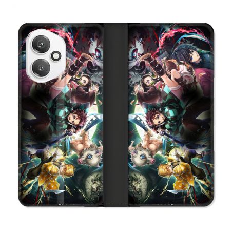 Housse cuir portefeuille Pour Honor 400 5G Manga Demon Slayer Groupe