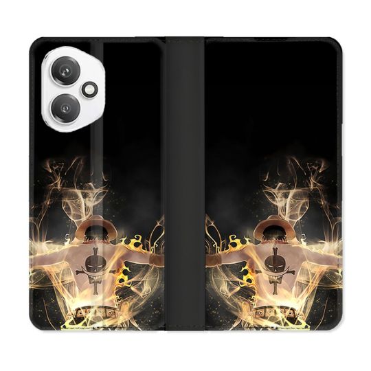 Housse cuir portefeuille Pour Honor 400 5G Manga One Piece Ace Noir