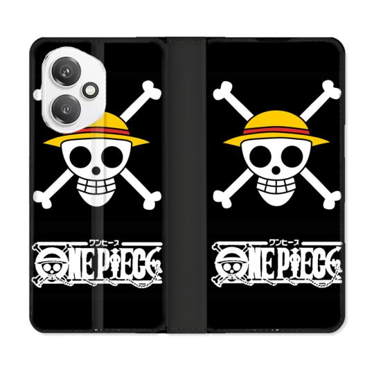 Housse cuir portefeuille Pour Honor 400 5G Manga One Piece Tete de Mort