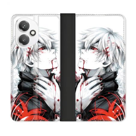 Housse cuir portefeuille Pour Honor 400 5G Manga Tokyo Ghoul Kaneki Blanc