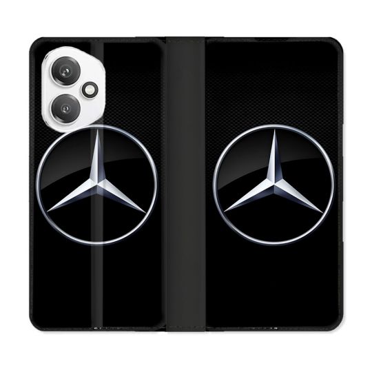 Housse cuir portefeuille Pour Honor 400 5G Mercedes Carbone