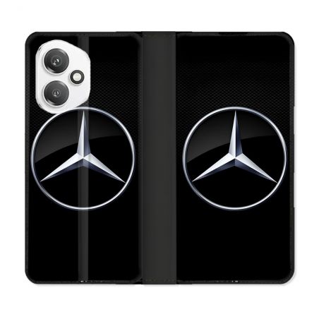 Housse cuir portefeuille Pour Honor 400 5G Mercedes Carbone