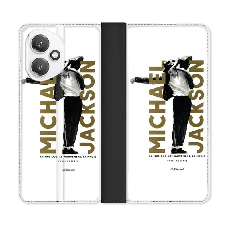 Housse cuir portefeuille Pour Honor 400 5G Michael Jackson Blanc