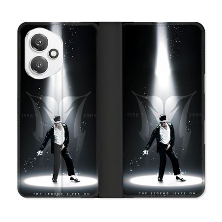Housse cuir portefeuille Pour Honor 400 5G Michael Jackson Noir