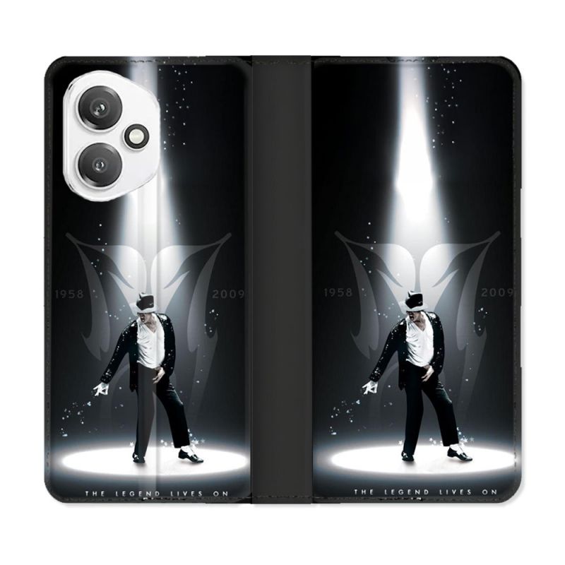 Housse cuir portefeuille Pour Honor 400 5G Michael Jackson Noir