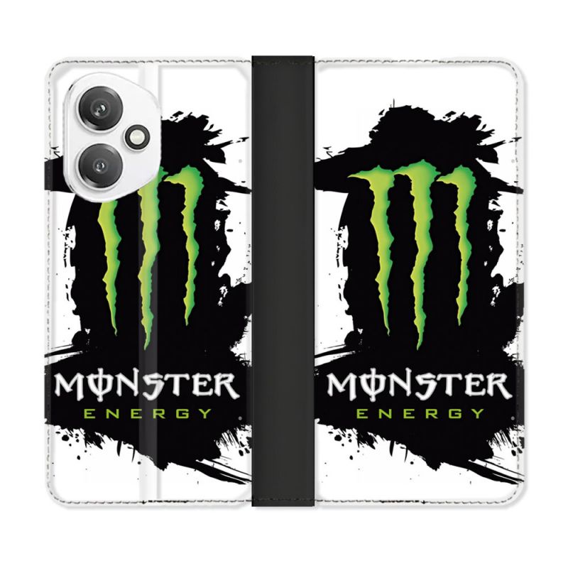 Housse cuir portefeuille Pour Honor 400 5G Monster Energy Tache