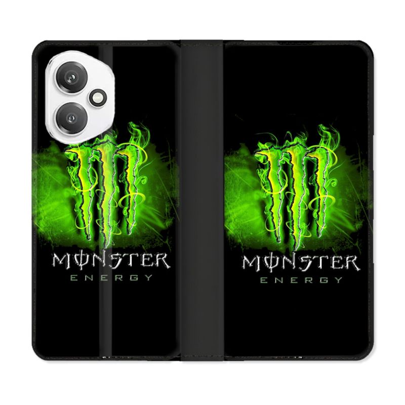 Housse cuir portefeuille Pour Honor 400 5G Monster Energy Vert