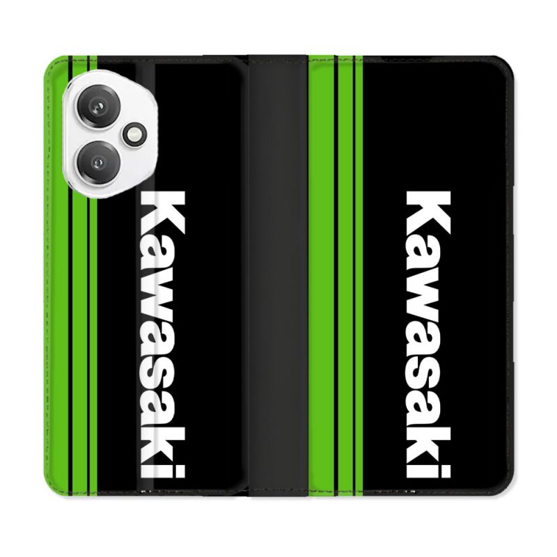 Housse cuir portefeuille Pour Honor 400 5G Moto Kawasaki