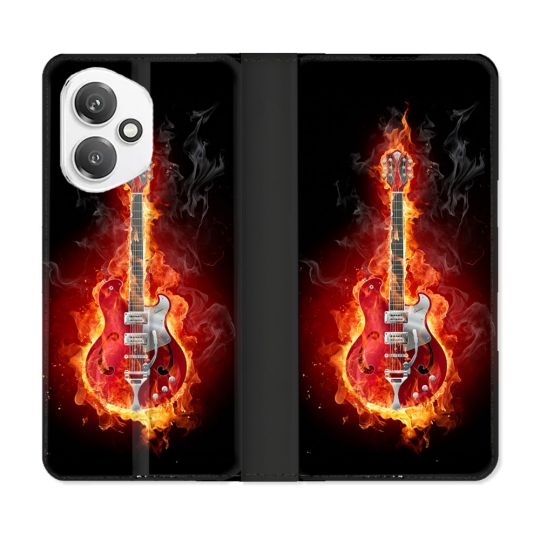 Housse cuir portefeuille Pour Honor 400 5G Musique Guitare Electrique