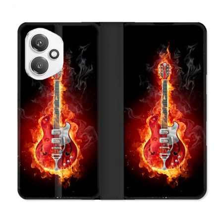 Housse cuir portefeuille Pour Honor 400 5G Musique Guitare Electrique