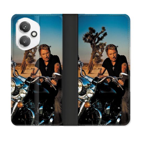 Housse cuir portefeuille Pour Honor 400 5G Musique Johnny Hallyday Moto