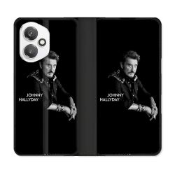 Housse cuir portefeuille Pour Honor 400 5G Musique Johnny Hallyday Noir