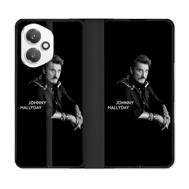 Housse cuir portefeuille Pour Honor 400 5G Musique Johnny Hallyday Noir