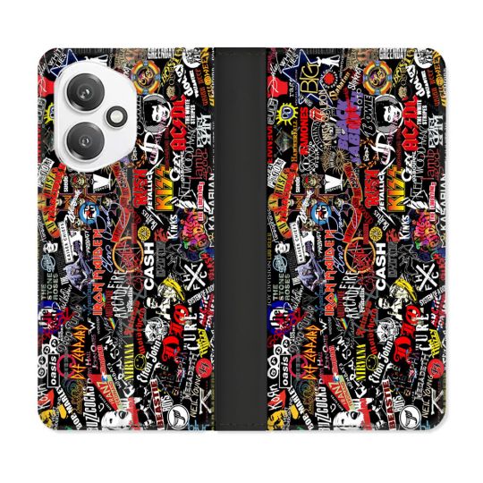 Housse cuir portefeuille Pour Honor 400 5G Musique Rock Groupe
