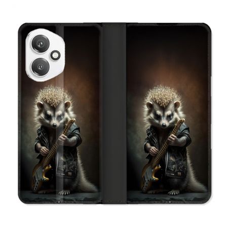Housse cuir portefeuille Pour Honor 400 5G Musique Rock Herisson