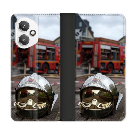 Housse cuir portefeuille Pour Honor 400 5G Pompier Casque Camion