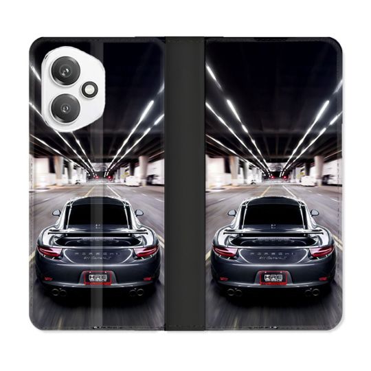 Housse cuir portefeuille Pour Honor 400 5G Porsche 911
