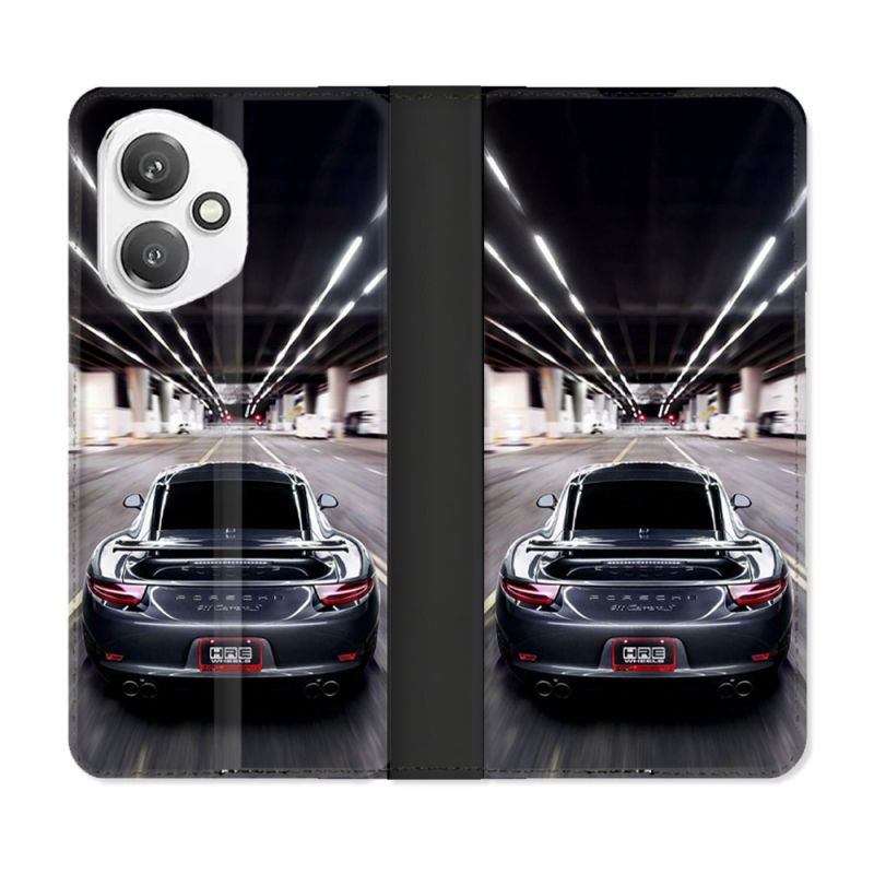 Housse cuir portefeuille Pour Honor 400 5G Porsche 911