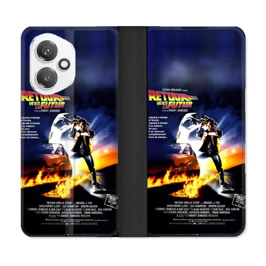 Housse cuir portefeuille Pour Honor 400 5G Retour Vers Le Futur Affiche