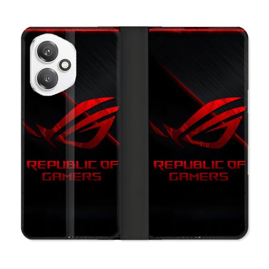 Housse cuir portefeuille Pour Honor 400 5G ROG Rouge