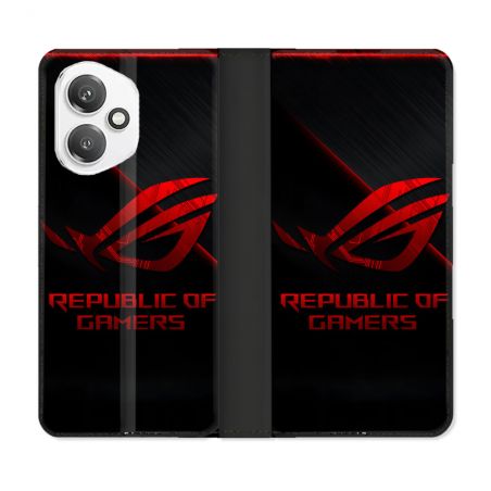 Housse cuir portefeuille Pour Honor 400 5G ROG Rouge