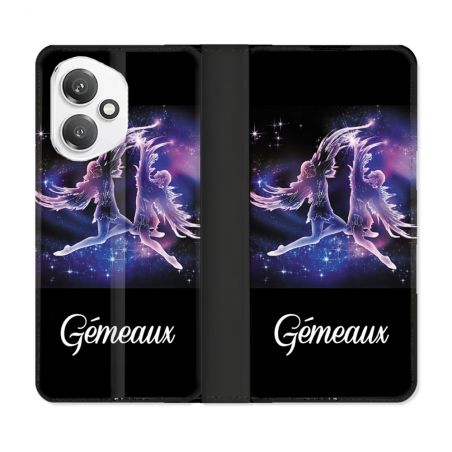 Housse cuir portefeuille Pour Honor 400 5G Signe Zodiaque 2 Gémeaux