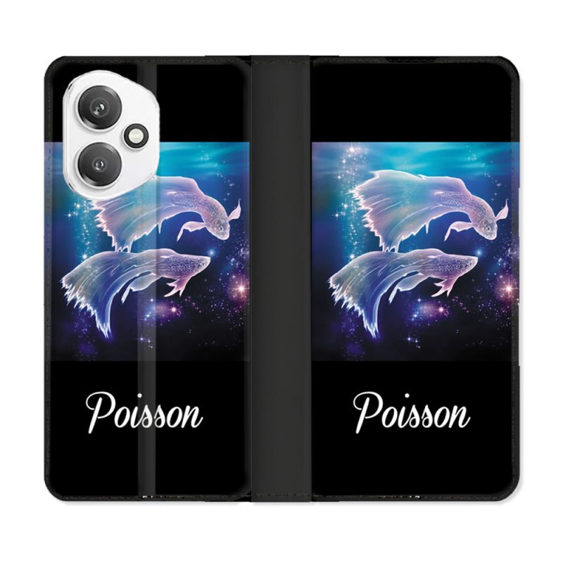 Housse cuir portefeuille Pour Honor 400 5G Signe Zodiaque 2 Poisson