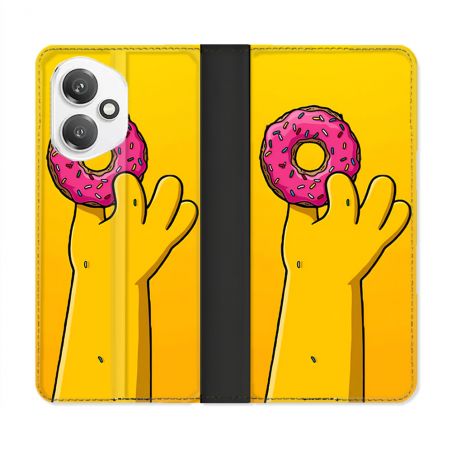 Housse cuir portefeuille Pour Honor 400 5G Simpson Donuts