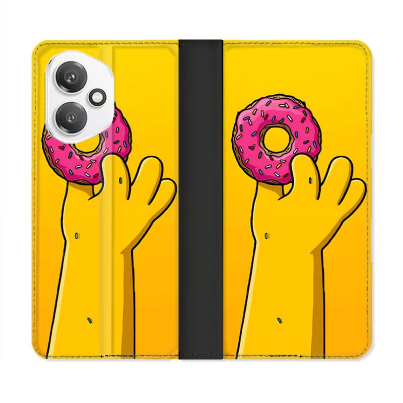 Housse cuir portefeuille Pour Honor 400 5G Simpson Donuts