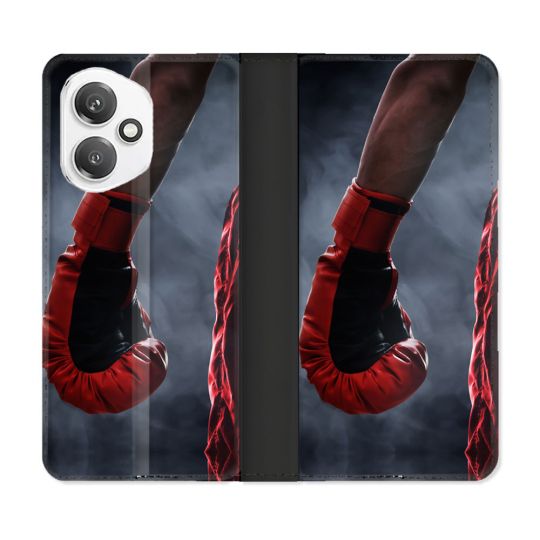 Housse cuir portefeuille Pour Honor 400 5G Sport Boxe Gant Rouge