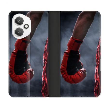 Housse cuir portefeuille Pour Honor 400 5G Sport Boxe Gant Rouge
