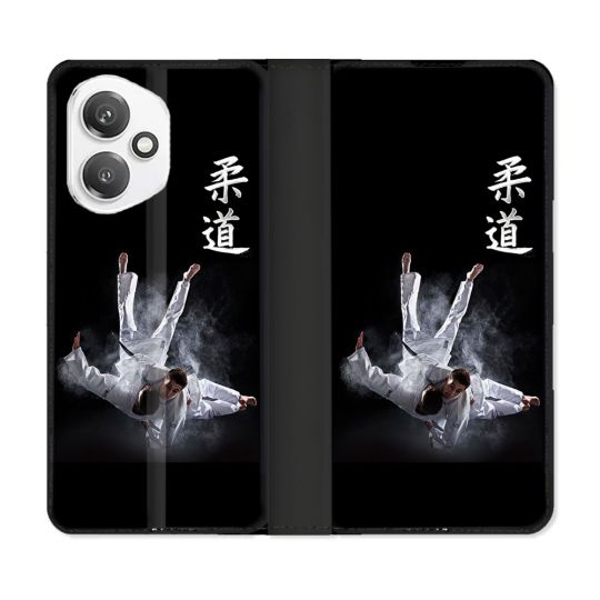 Housse cuir portefeuille Pour Honor 400 5G Sport Judo Noir