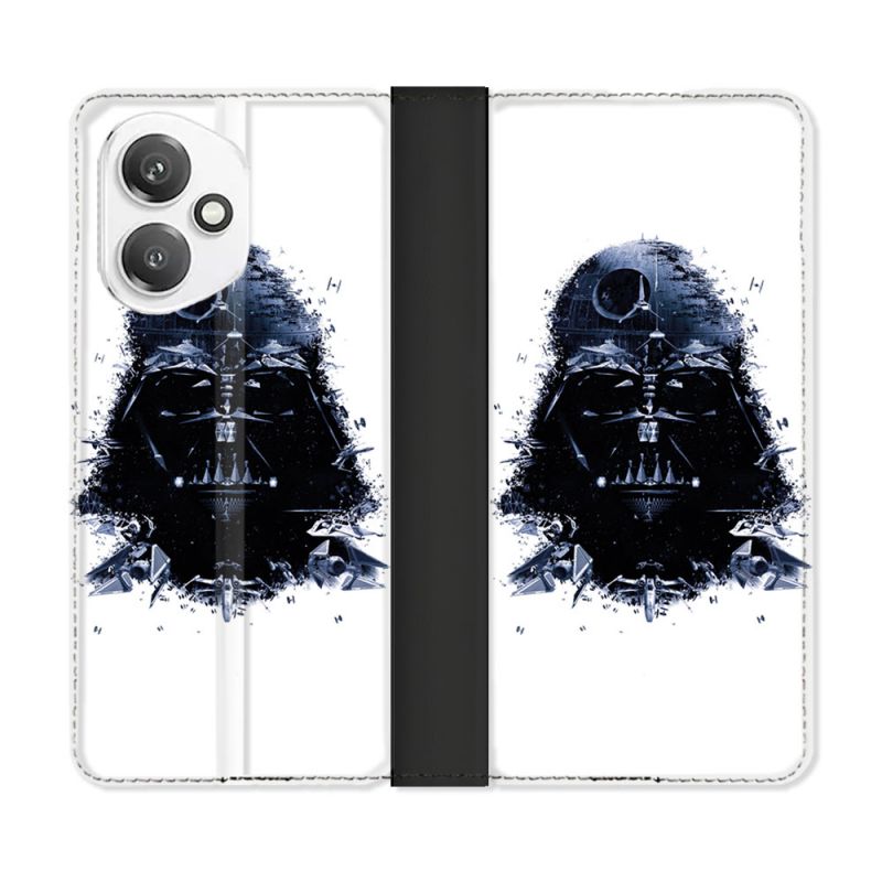Housse cuir portefeuille Pour Honor 400 5G Star Wars - Dark Vador Blanc