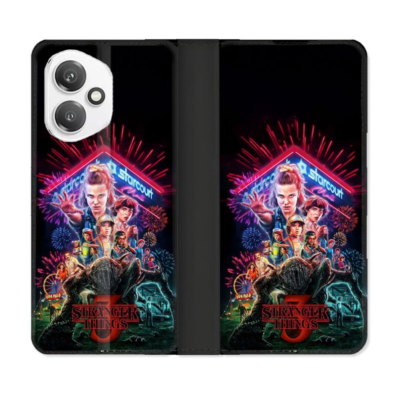Housse cuir portefeuille Pour Honor 400 5G Stranger Things Affiche 3